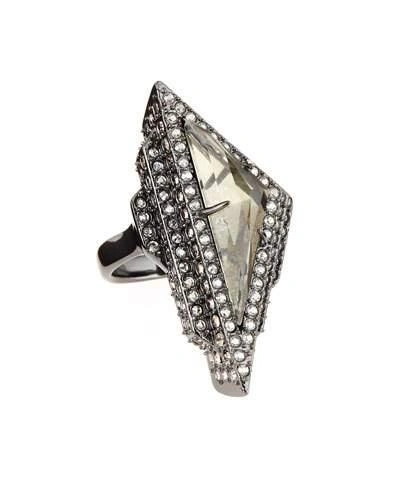Alexis Bittar Pave Crystal Pyramid Ring In Silver