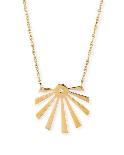 Jennifer Zeuner Cali Sunburst Pendant Necklace In Gold