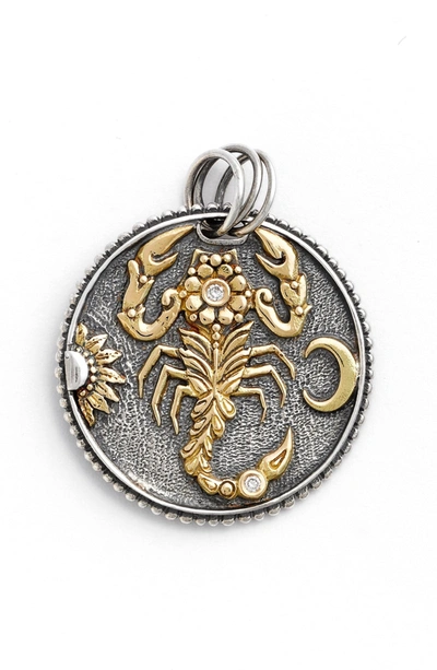 Konstantino Zodiac Diamond, 18k Yellow Gold & Sterling Silver Scorpio Pendant In Silver Gold