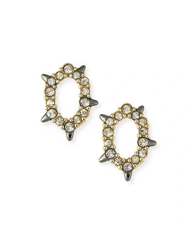 Alexis Bittar Crystal-encrusted Spiked Earrings In Gold