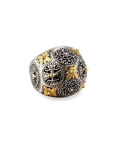 Konstantino Carved Sterling Silver & 18k Floral Dome Ring In Silver/gold