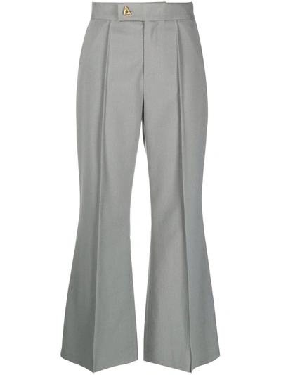 Aeron Hopeton High Waist Flared Trousers In Grey