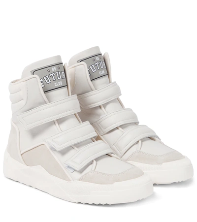 Dorothee Schumacher Padded Panel-design High-top Sneakers In White/cream Mix