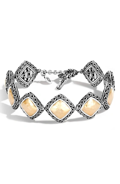 John Hardy Hammered 18k Yellow Gold And Sterling Silver Classic Chain Link Bracelet In Silver/ Gold