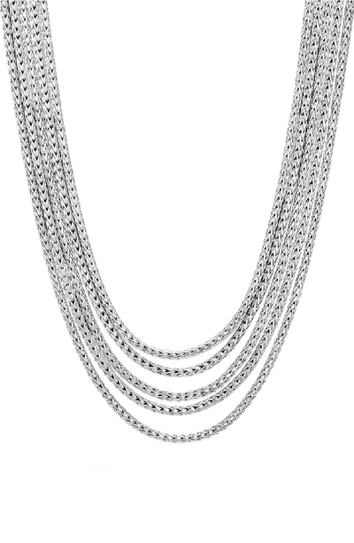 John Hardy Classic Chain Five Row Sterling Silver Necklace