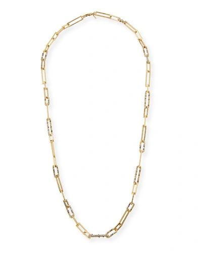 Alexis Bittar Crystal-encrusted Link Necklace, 32" In Gold