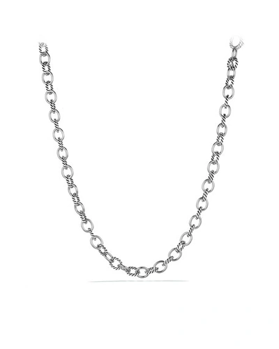 David Yurman Oval Medium Link Necklace In Silver