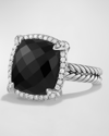 David Yurman Chatelaine Pave Bezel Ring With Black Onyx And Diamonds