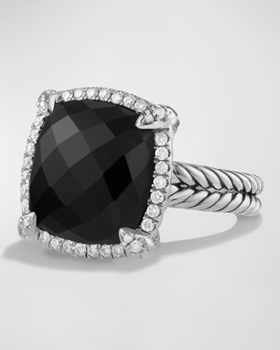 David Yurman Chatelaine Pave Bezel Ring With Black Onyx And Diamonds