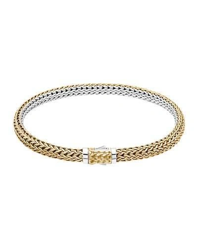 John Hardy Classic Chain Gold & Silver Extra-small Reversible Bracelet In Gold And Silver