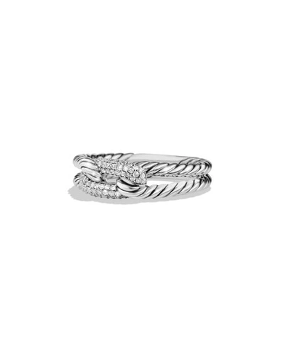 David Yurman Petite Pave Ring With Diamonds In Silver