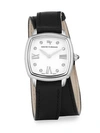 David Yurman Albion 27mm Leather Swiss Quartz Watch With Diamonds In White/black