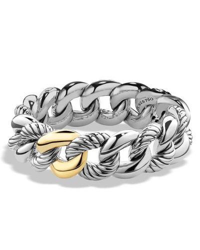 David Yurman Belmont Curb Link Bracelet With 18k Gold In Silver