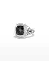 David Yurman Albion Ring With Semiprecious Stone And Diamonds In Black Onyx