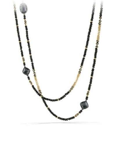 David Yurman Midnight Ice Châtelaine Necklace With Hematine, Black Spinel & 18k Gold In Hematine-gold