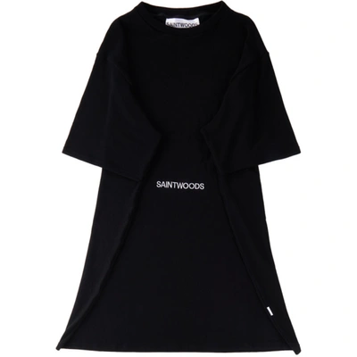 Saintwoods Ssense Exclusive Black Wool & Cashmere Oversize T-shirt Blanket