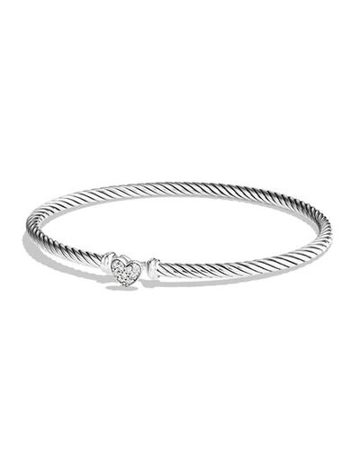 David Yurman Cable Collectibles Fleur-de-lis Bracelet With Diamonds In Silver