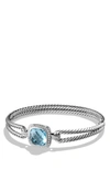 David Yurman Albion Bracelet With Semiprecious Stone And Diamonds In Blue Topaz