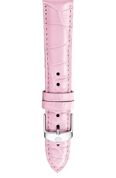 Michele Alligator Watch Strap, 16-20mm In Pink