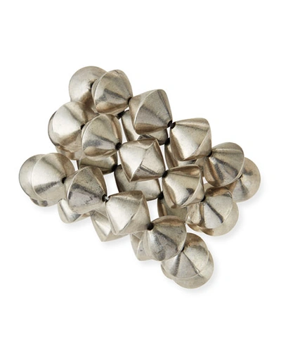 Nest Jewelry Silver Cone Stretch Bracelets, Set Of 3