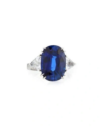 Fantasia By Deserio Oval Cubic Zirconia Ring, 10 Tcw In Blue