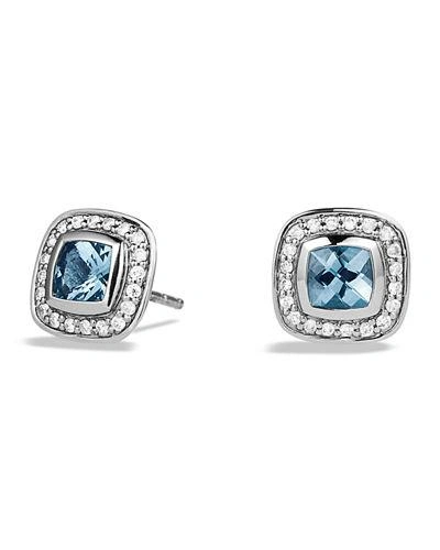 David Yurman Petite Albion Earrings With Semiprecious Stone And Diamonds In Blue Topaz