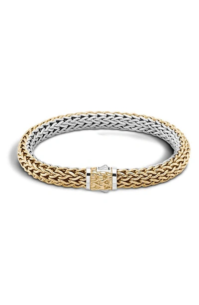 John Hardy Classic Chain Gold And Silver Medium Reversible Bracelet In Silver/ Gold