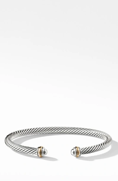 David Yurman Cable Classics Bracelet With 18k Yellow Gold In Silver Gold