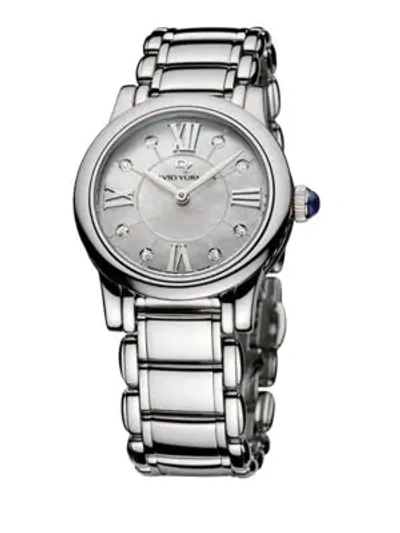David Yurman Classic 30mm Stainless Steel Quartz Watch With Diamonds In Silver