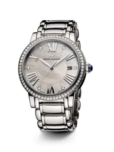David Yurman Classic 38mm Stainless Steel Quartz Watch With Diamonds In Silver
