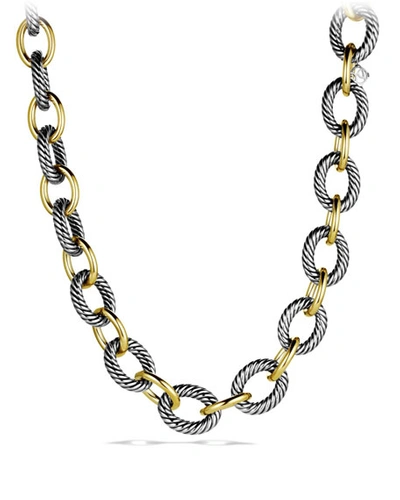 David Yurman Women's Oval Extra-large Link Necklace With 18k Yellow Gold In Silver/yellow Gold