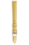 Michele Saffiano Leather Watch Strap, 12-18mm In Metallic Gold