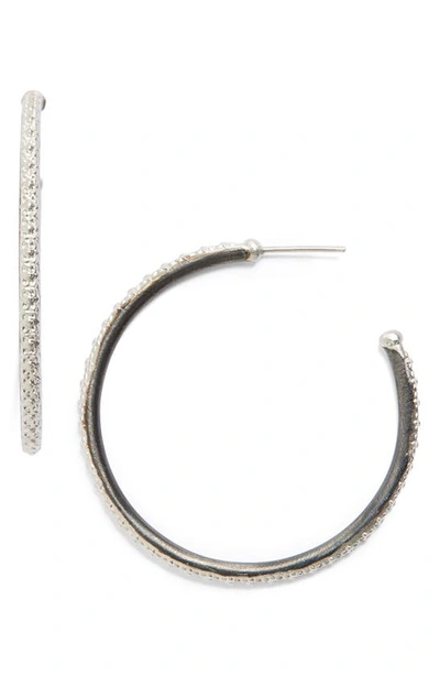 Armenta New World Scalloped-edge Hoop Earrings In Silver