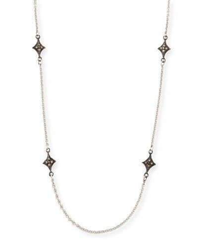 Armenta New World Crivelli-station Necklace With Champagne Diamonds In Silver