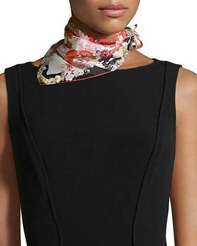 St. Piece Chloris Floral-print Square Scarf, Red In Red Floral