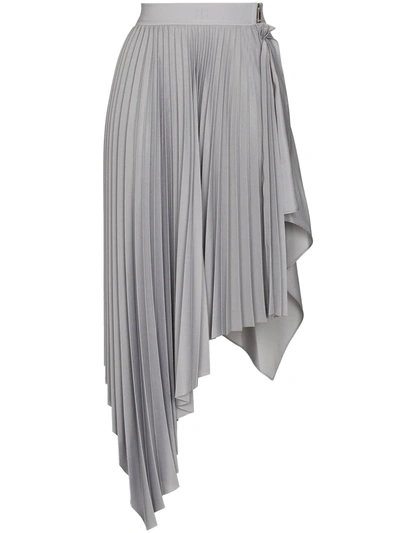 Givenchy Mixed-media Pleated Handkerchief Skirt In Grey