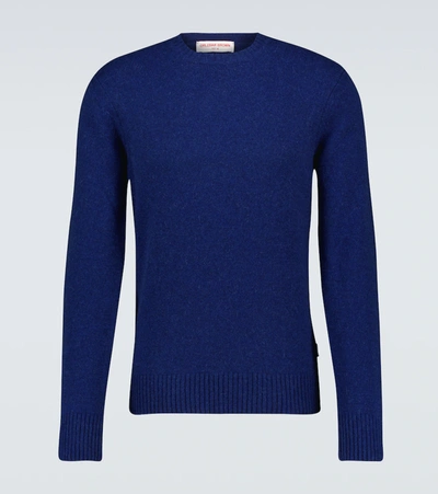 Orlebar Brown Lorca Wool-blend Crewneck Sweater In Blue