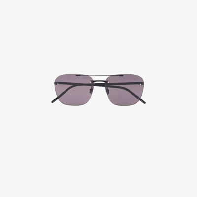 Saint Laurent Black Rimless Square Frame Sunglasses