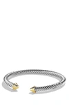 David Yurman Cable Bracelet In Silver With 14k Gold, 5mm In Silver Gold