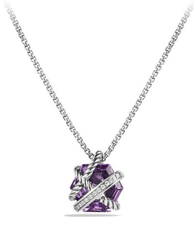 David Yurman Petite Cable Wrap Necklace With Amethyst And Diamonds