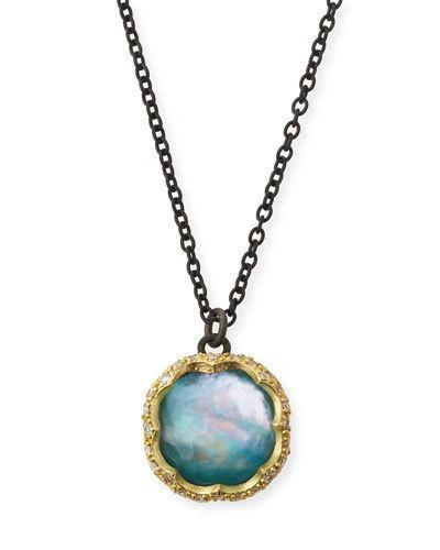 Armenta Old World Peruvian Opal Triplet Necklace With Diamonds In Yellow/black