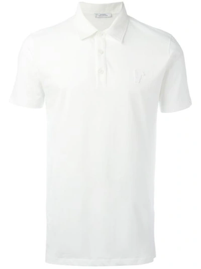 Versace Medusa Patch Polo Shirt In White