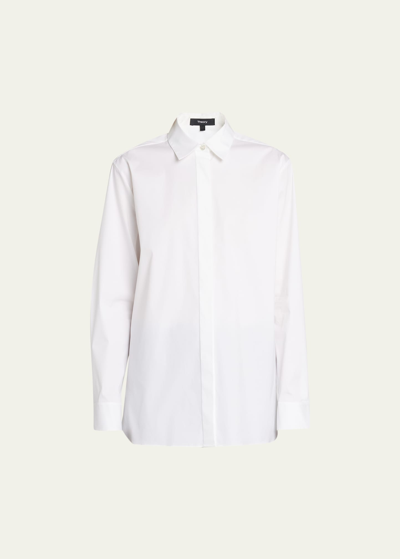 Theory Cotton-blend Shirt In White