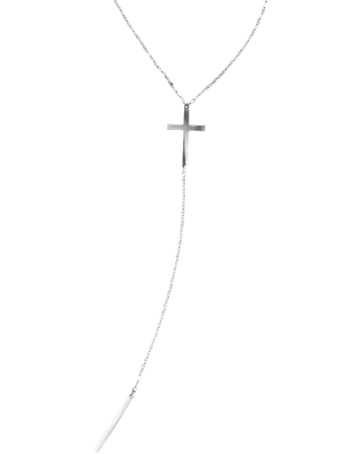 Lana Bond Crossary Chime Lariat Necklace In White/gold