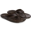 Olukai Waimea Leather Thong Sandals In Basalt/ Basalt Leather