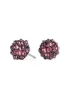 David Yurman Cable Berries Faceted Gemstone & Stainless Sterling Earrings In Pink/black