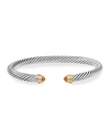 David Yurman Cable Classics Bracelet With Semiprecious Stones & 14k Gold, 5mm In Garnet