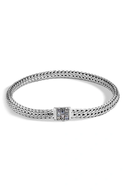 John Hardy Sterling Silver Classic Chain Extra Small Bracelet With Mixed Grey Sapphire In Silver/ Grey Sapphire