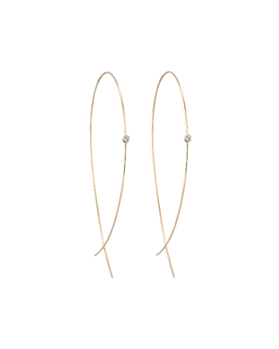 Lana Large Upside Down Hoops With Diamonds In Yellow Gold