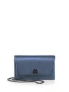 Akris Mini Anouk Envelope Metallic Leather Crossbody Bag In Denim